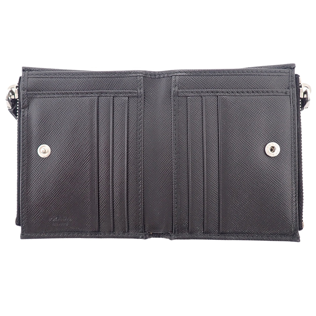 紧凑型对折钱包,Saffiano皮革,黑色,2M1338