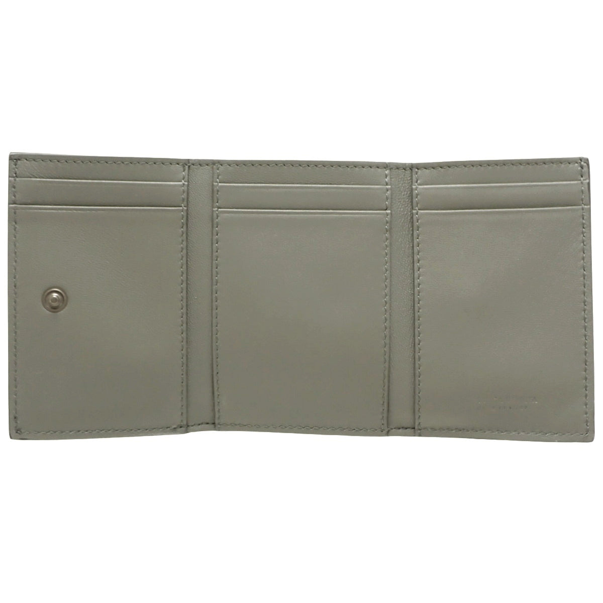 Intrecciato Tri-Fold Wallet, Calfskin, Black/Grey, 515385