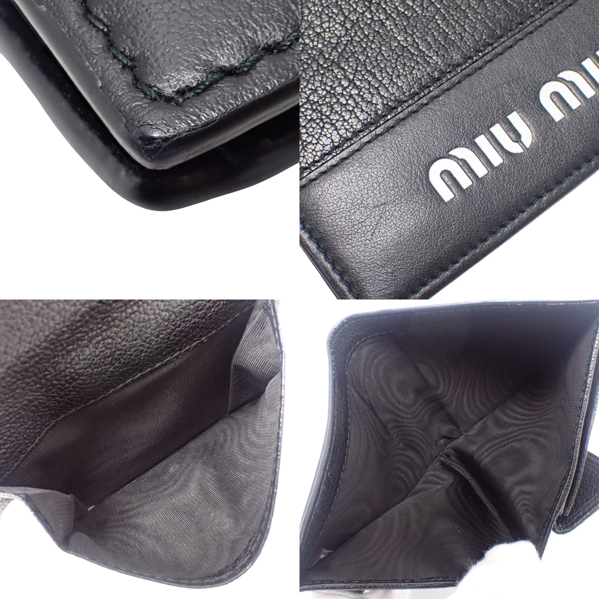 二つ折り ウォレット レザー ブラック 2つ折り 財布 ロゴ 小物