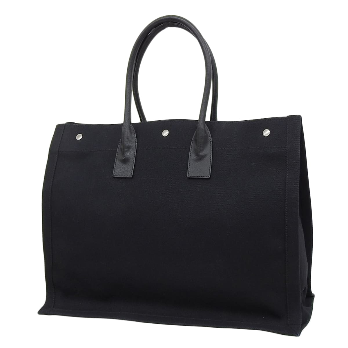 Rive Gauche Tote Bag in Cotton and Black (GNR509415)