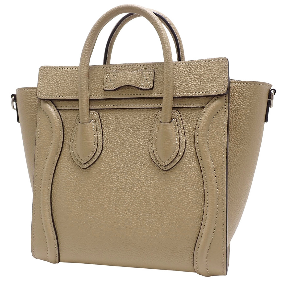 Luggage Nano Shopper, Drummed Calfskin, Dune