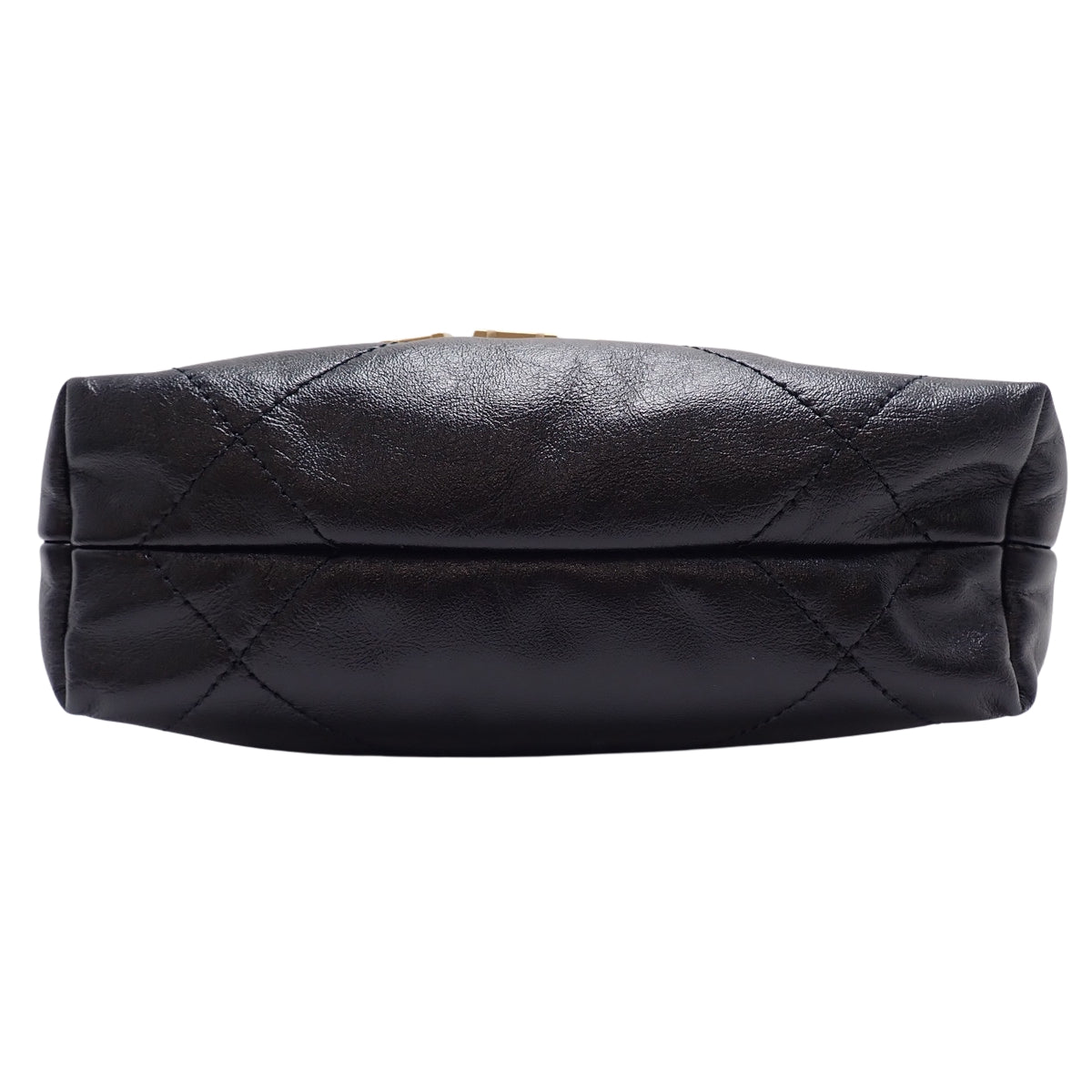 マトラッセ シャネル 22 ミニハンドバッグ シャイニーカーフスキン ブラック AS3980