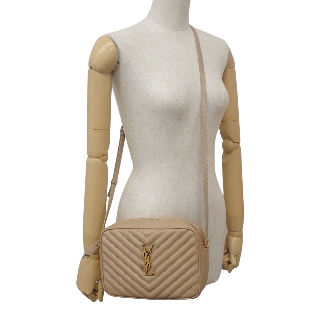 Lou Monogram Camera Bag, Calfskin, Beige, 761554
