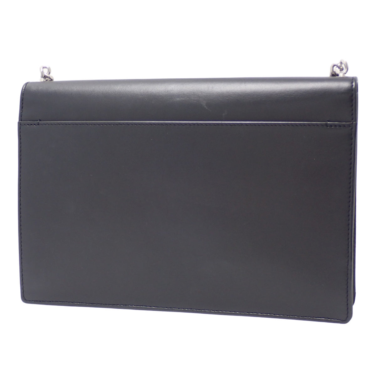 Chain shoulder bag, leather, black, 668864
