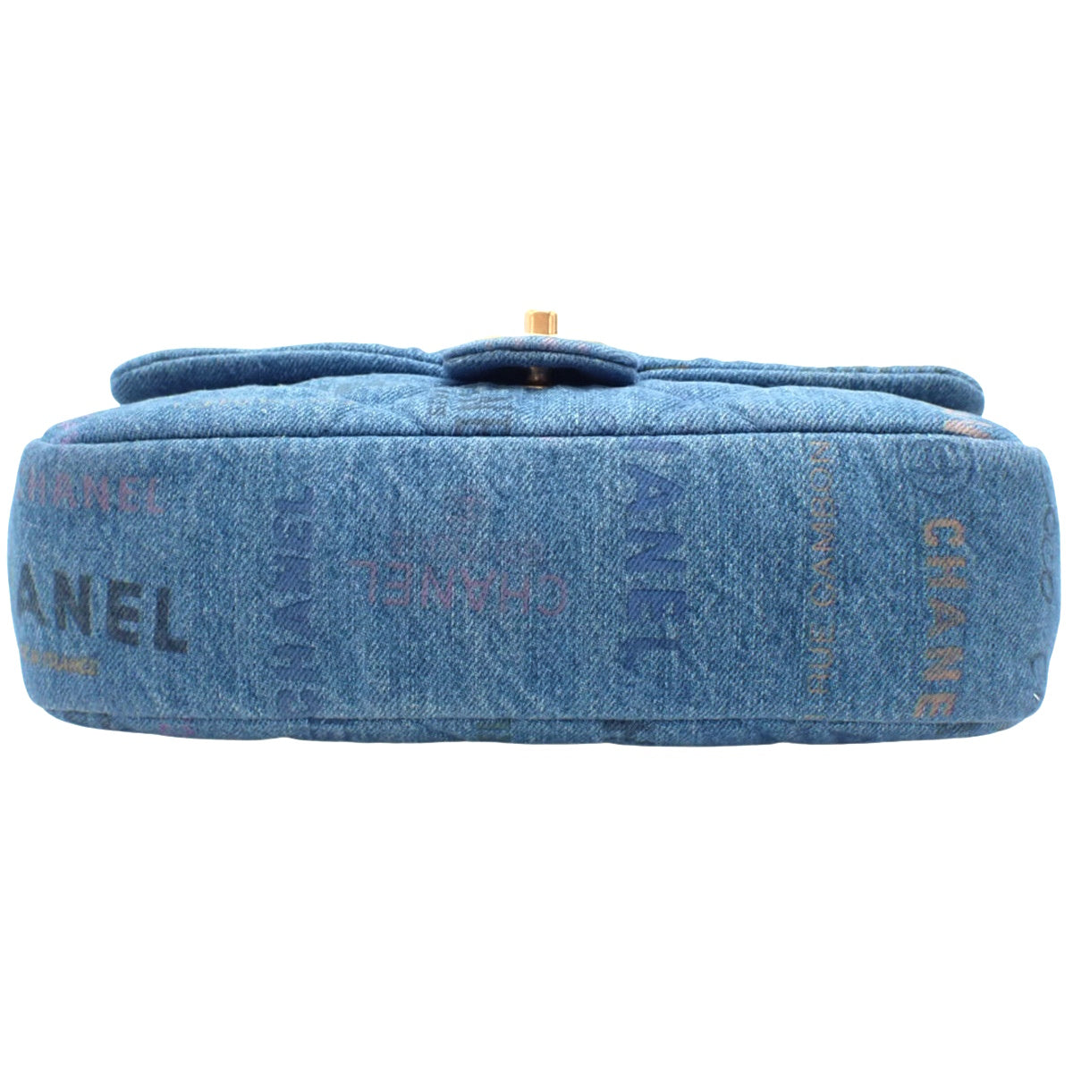 マトラッセ チェーンショルダーバッグ スモール コットンデニム ブルー マルチカラー AS3134