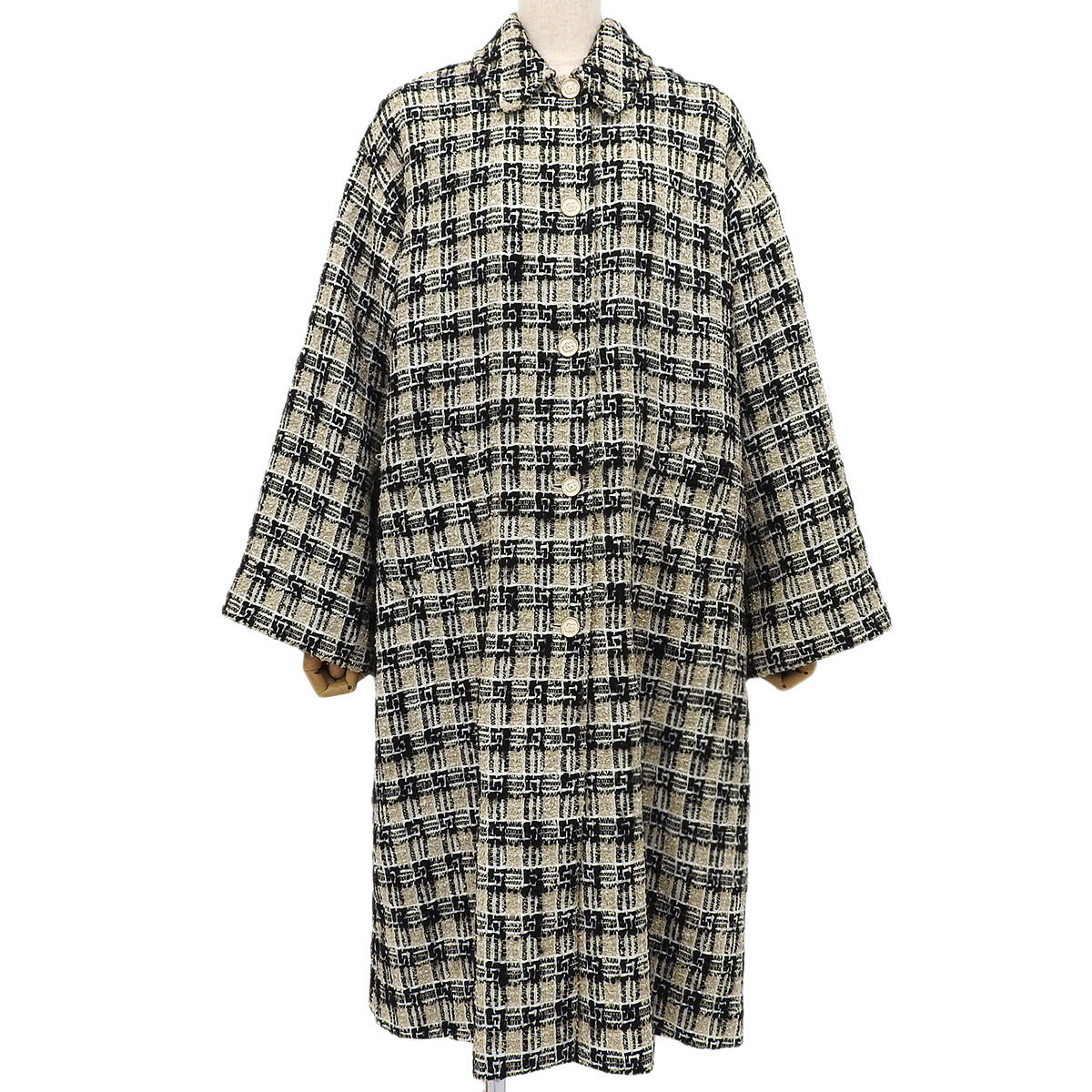 Square G Tweed Check Coat Size 36