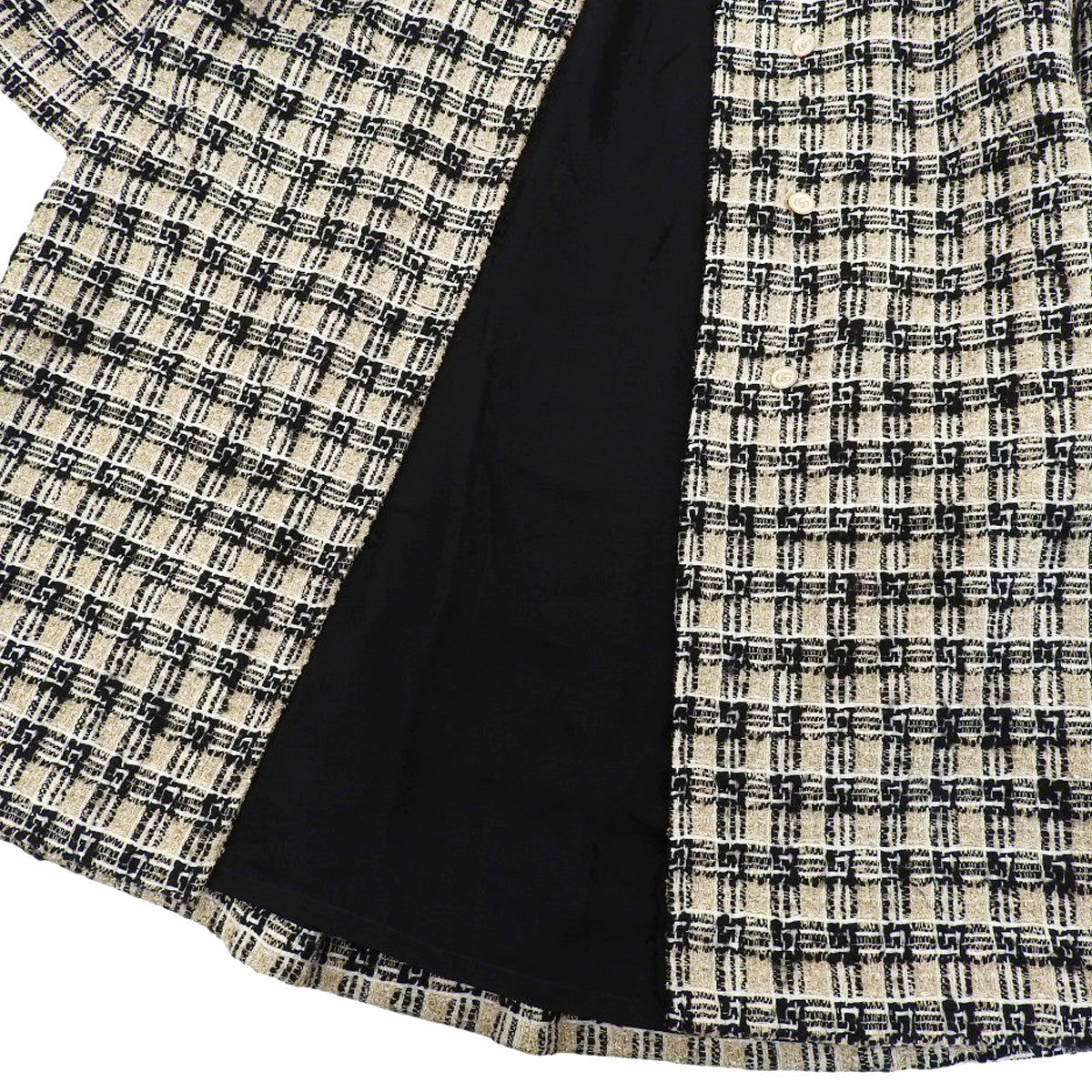 Square G Tweed Check Coat Size 36