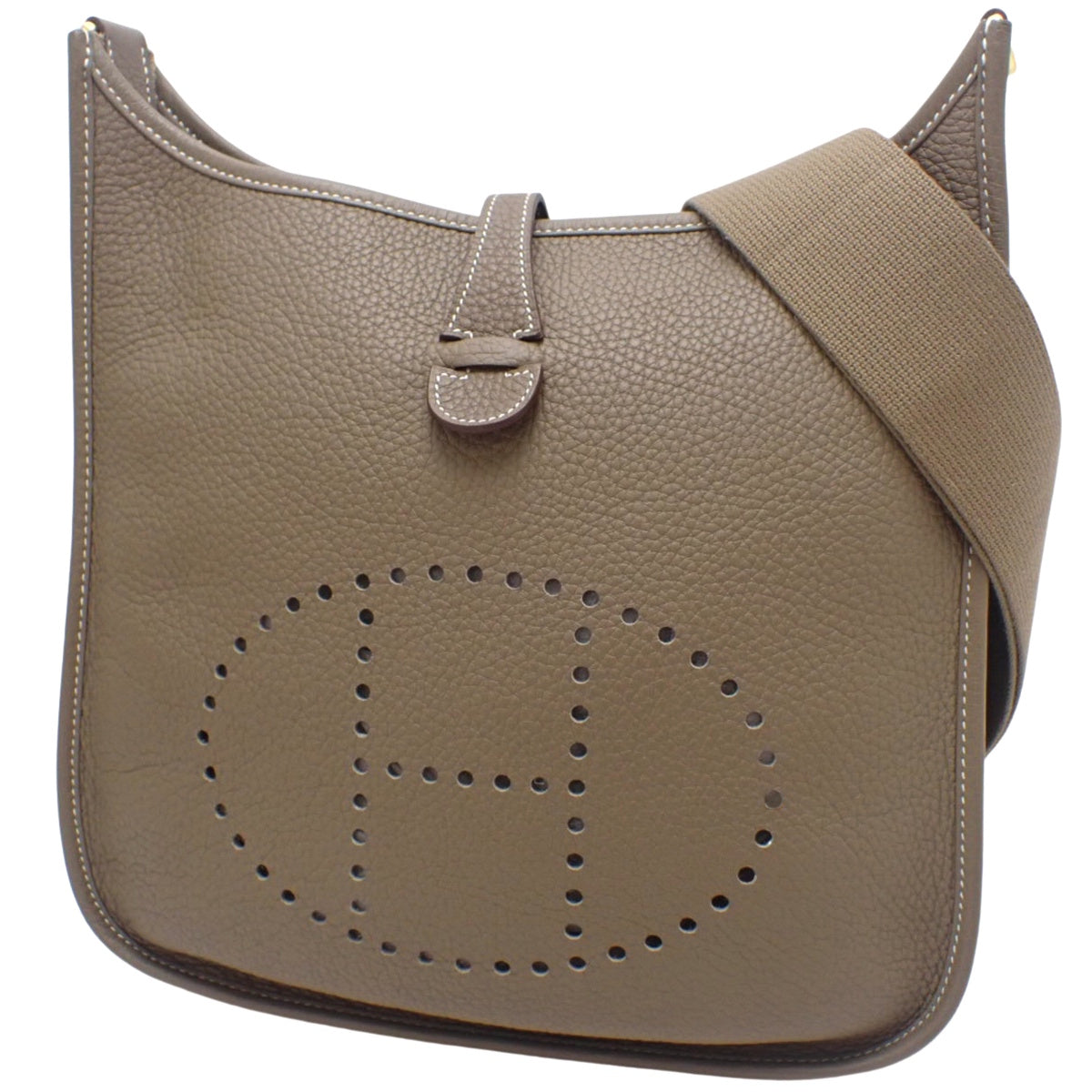 Evelyn 3PM Taurillon Clemence Etoupe/Etoupe 皮革,金色五金,Z 字印记