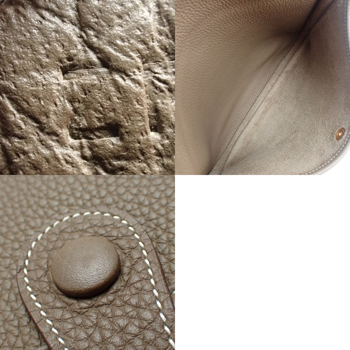 Evelyn 3PM Taurillon Clemence Etoupe/Etoupe 皮革,金色五金,Z 字印记