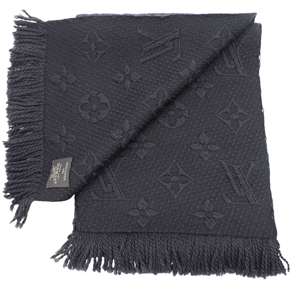 エシャルプ・ロゴマニア ウール シルク アントラシット M72431
