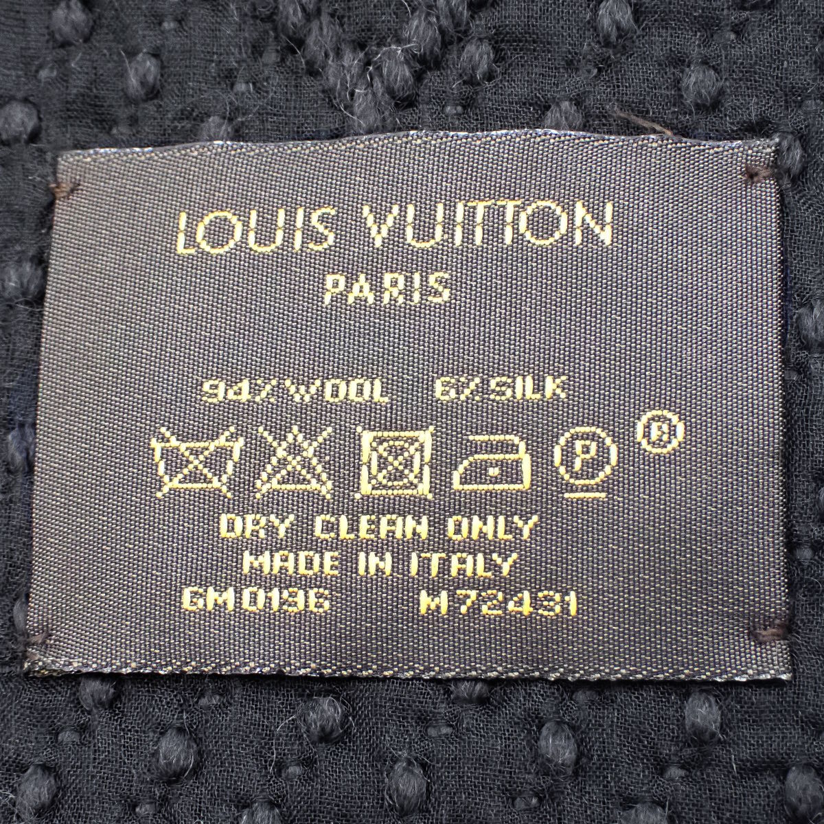 エシャルプ・ロゴマニア ウール シルク アントラシット M72431