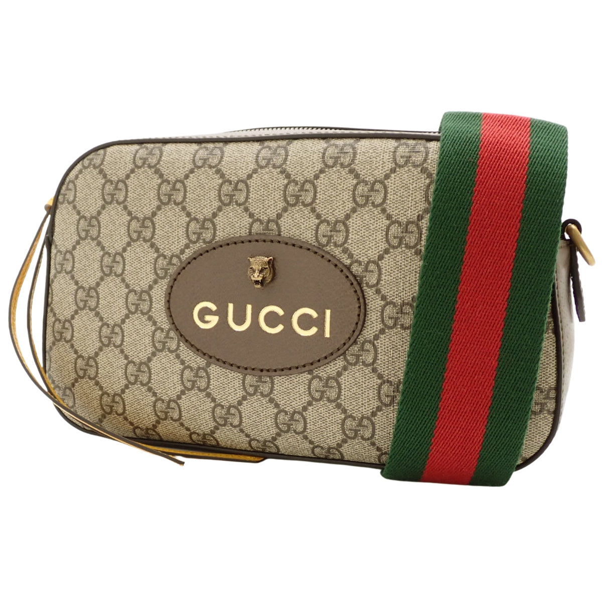 GGスプリーム タイガーヘッド ショルダーバッグ ベージュ ブラウン 476466