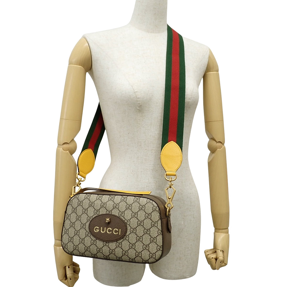 GG Supreme 虎头单肩包,米色/棕色,476466