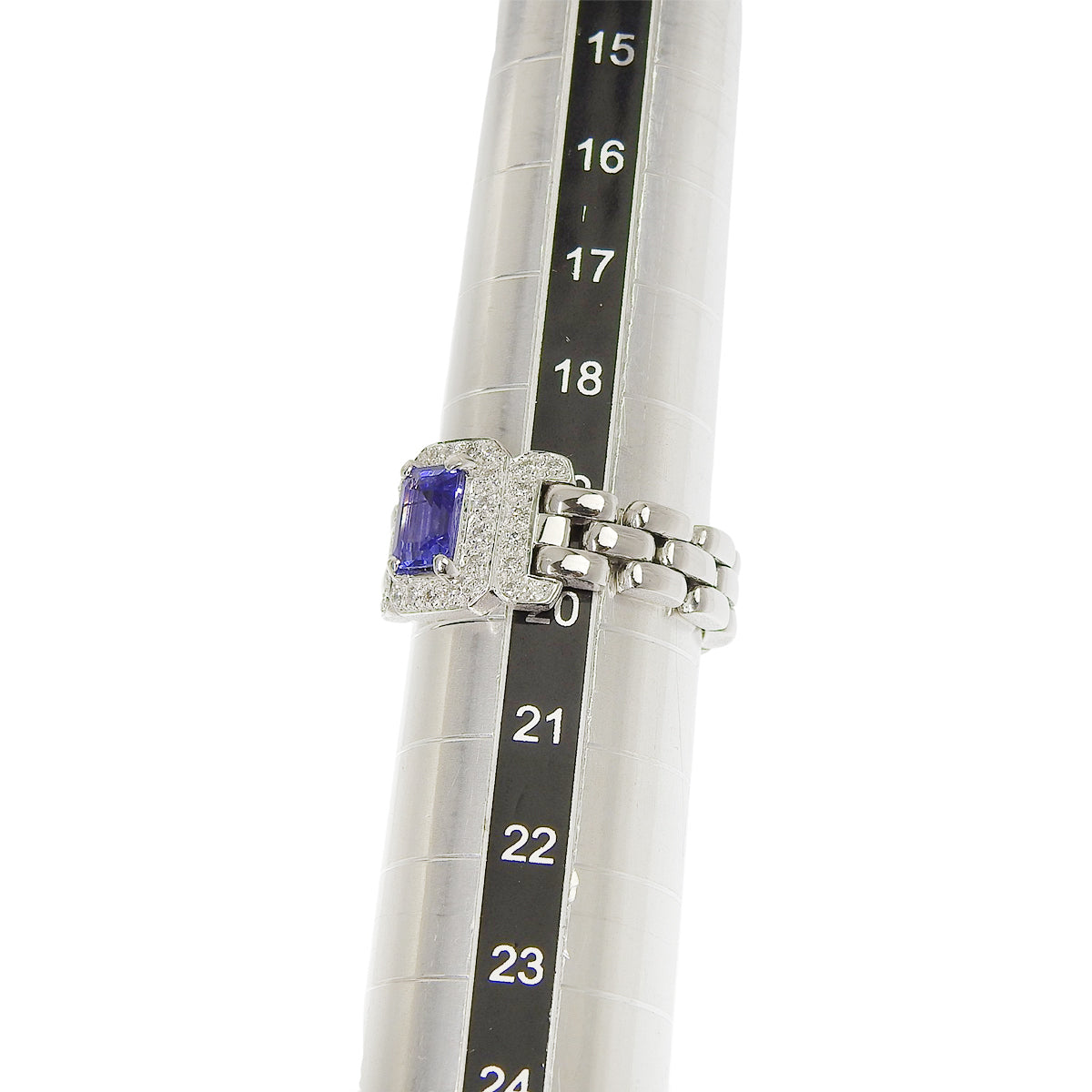 Tanzanite and Diamond Ring TZ1.06/D0.30 White Gold K18WG 11.0g