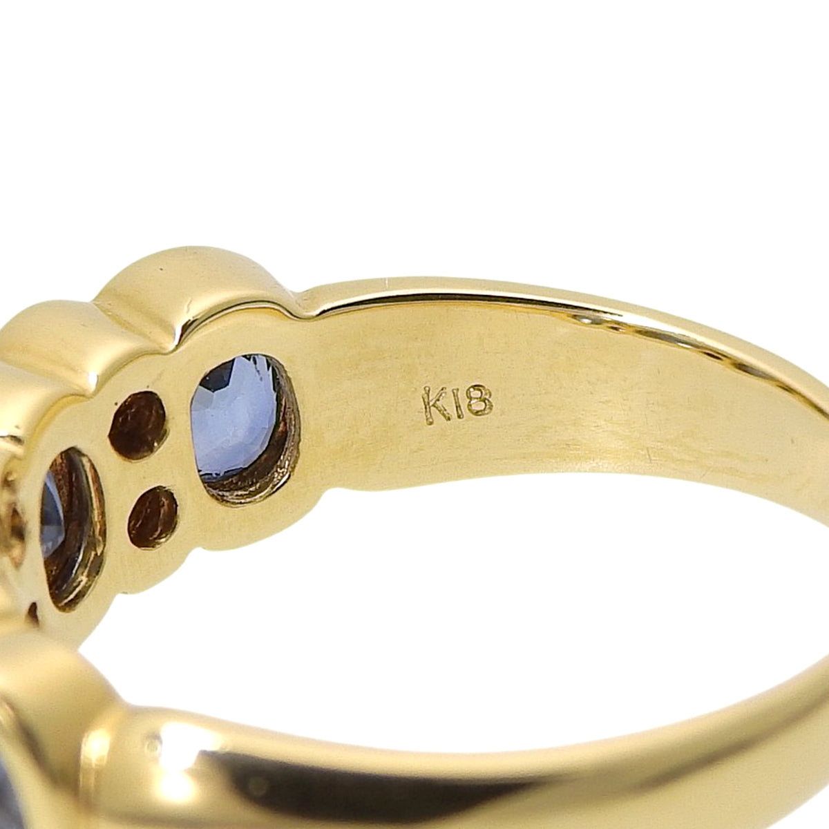 サファイヤ リング S1.74/D0.38 イエローゴールド K18YG 6.8g