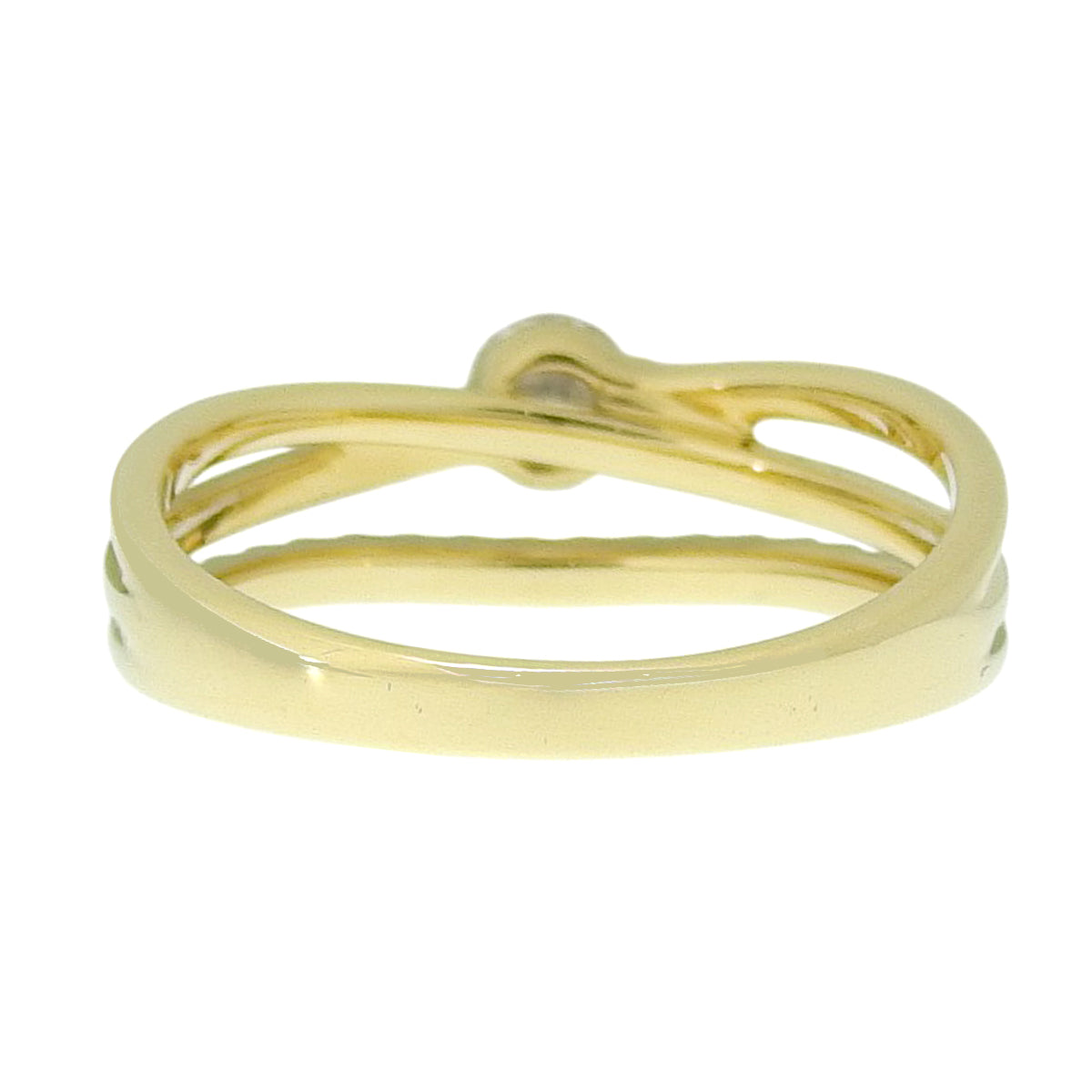 Diamond double ring D0.185/0.11 Yellow gold K18YG