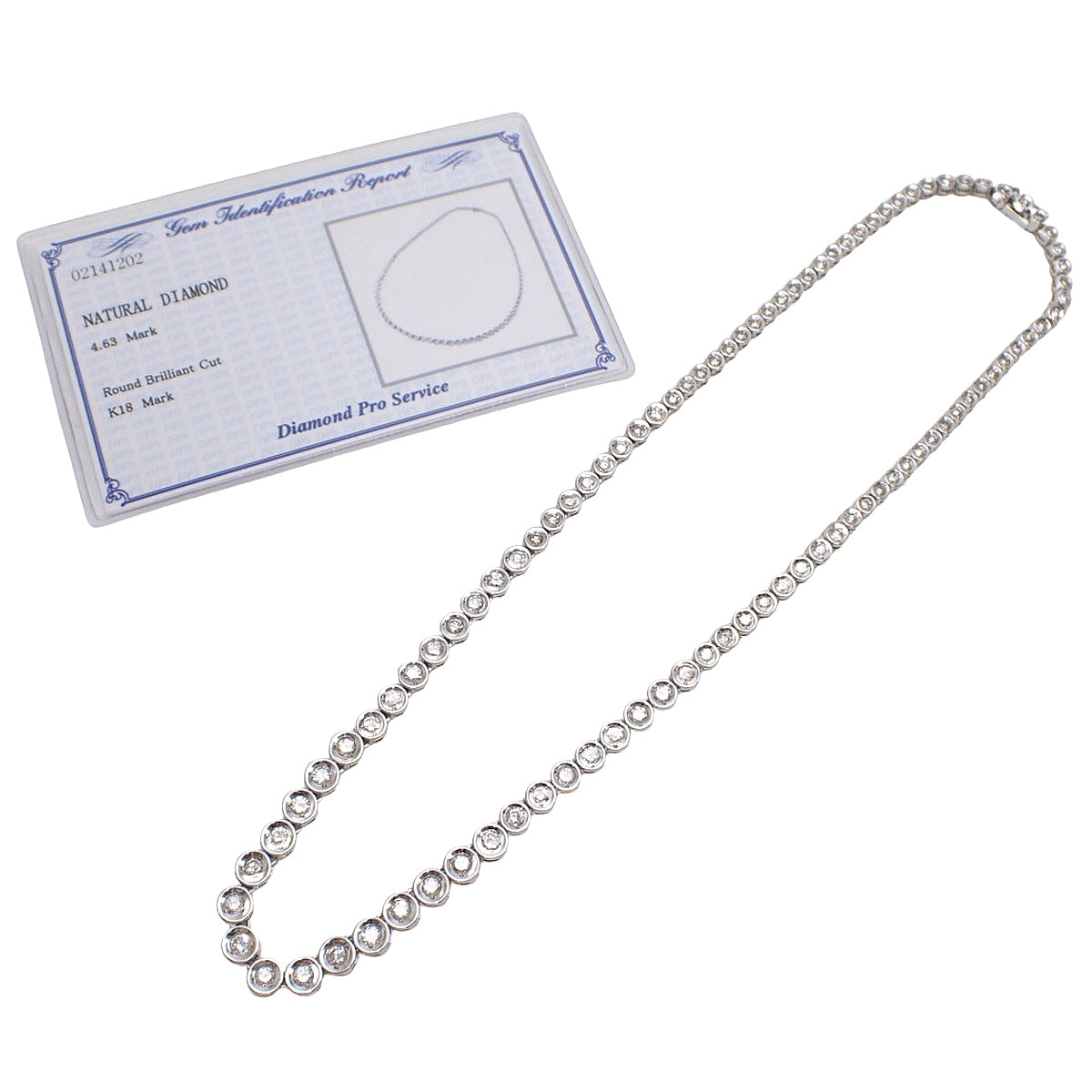 Diamond Tennis Necklace D4.63 White Gold K18WG