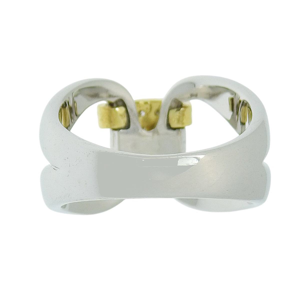 H logo ring D0.12 Yellow gold K18YG White gold K18WG