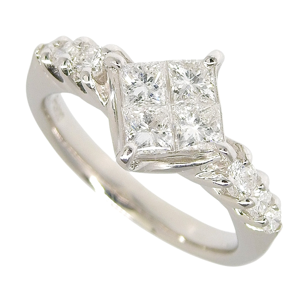 Diamond ring D1.00 Platinum Pt900 7.0g