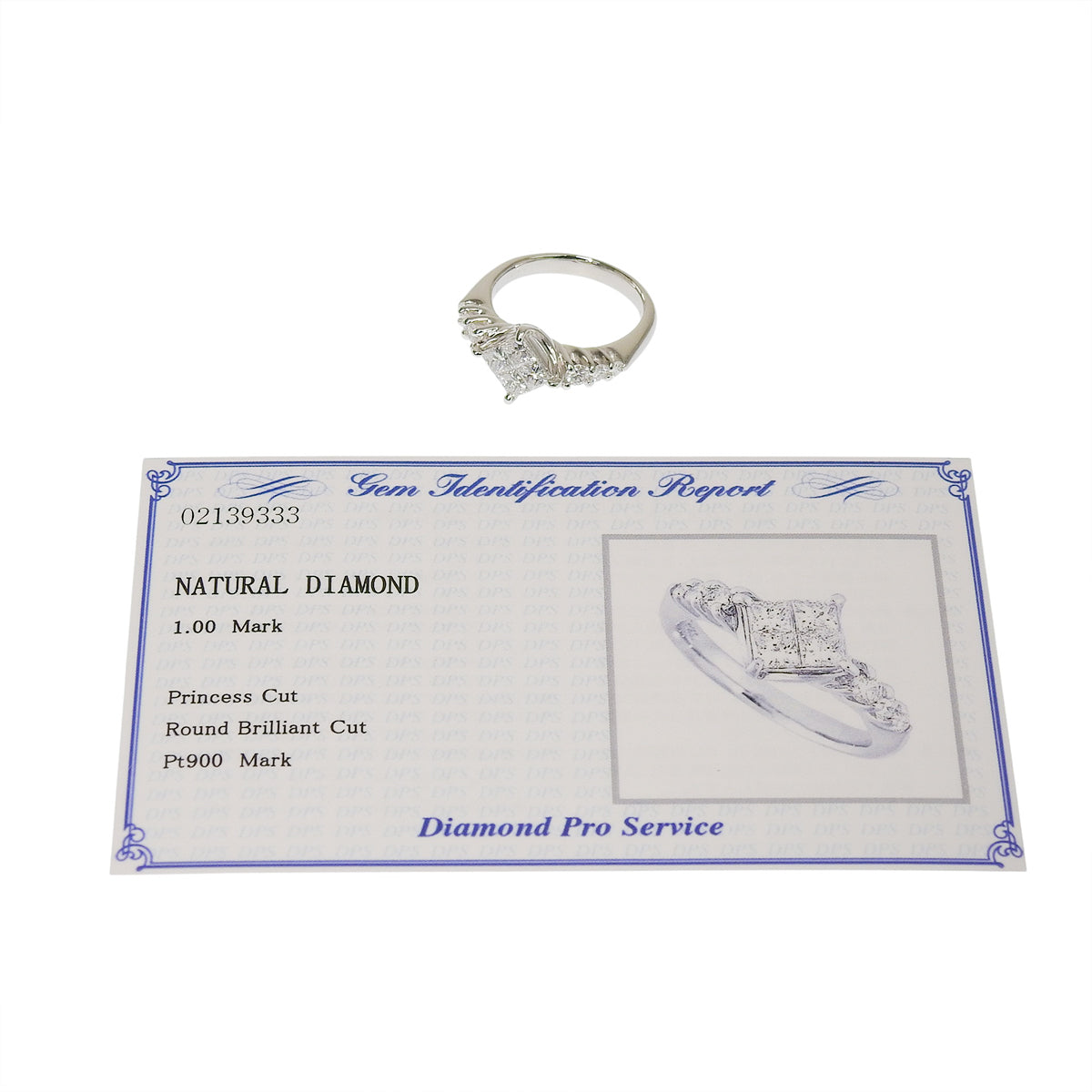 Diamond ring D1.00 Platinum Pt900 7.0g