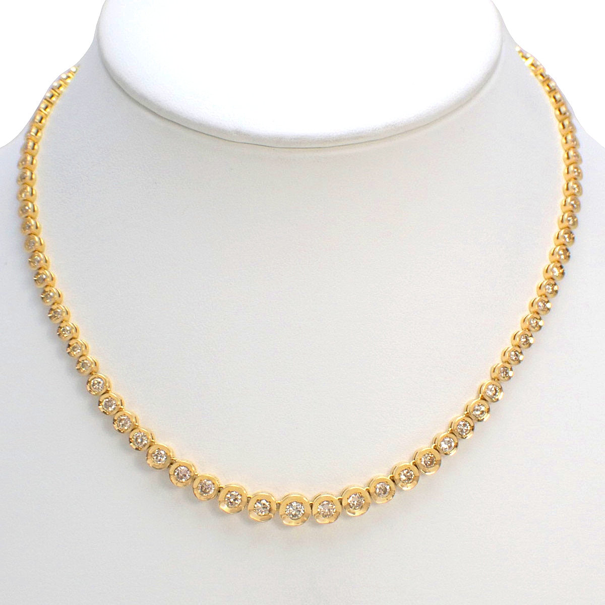 Diamond Tennis Necklace D5.00 Yellow Gold K18YG