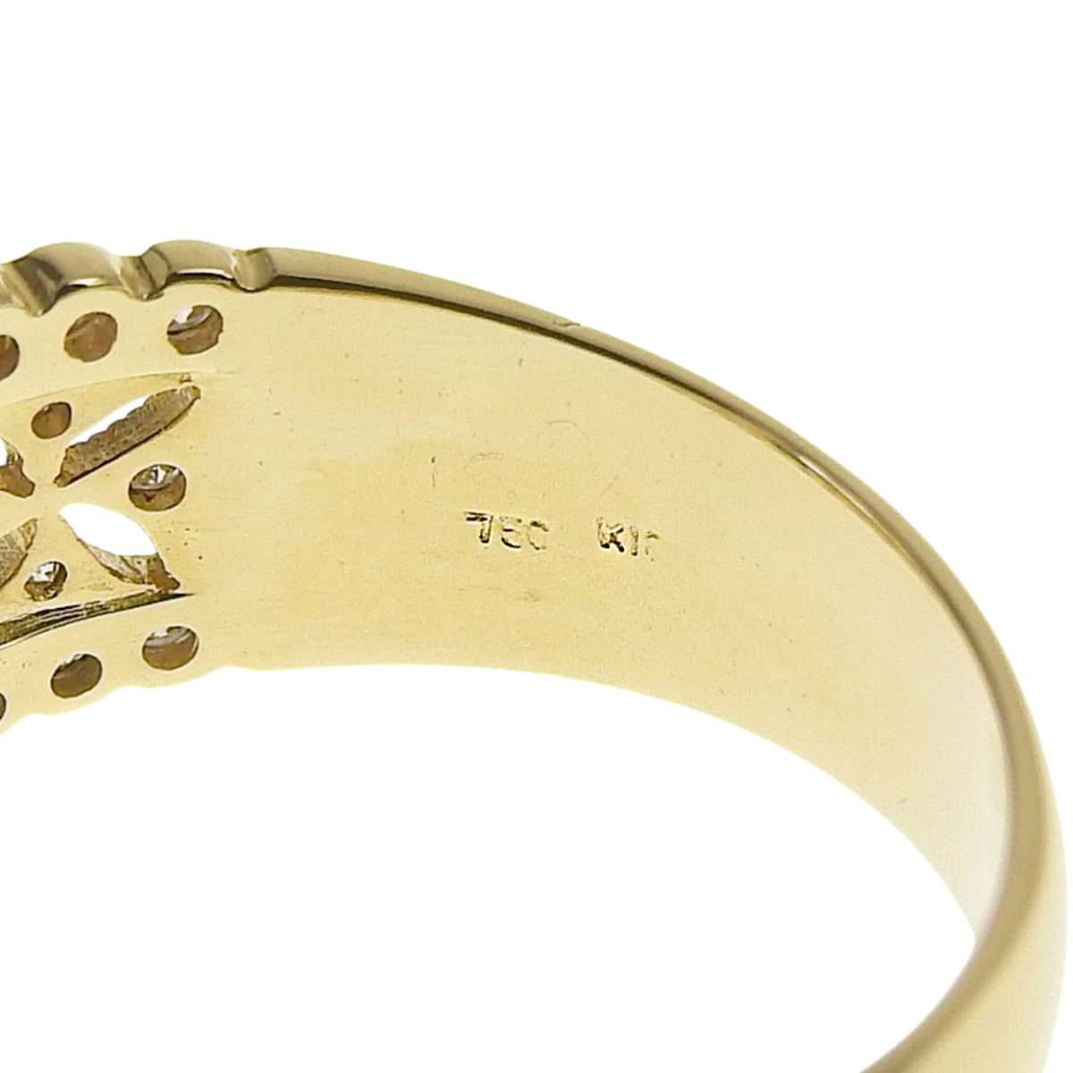 蓝宝石钻石戒指,尺寸 S0.90/D0.50,18K黄金,5.3克