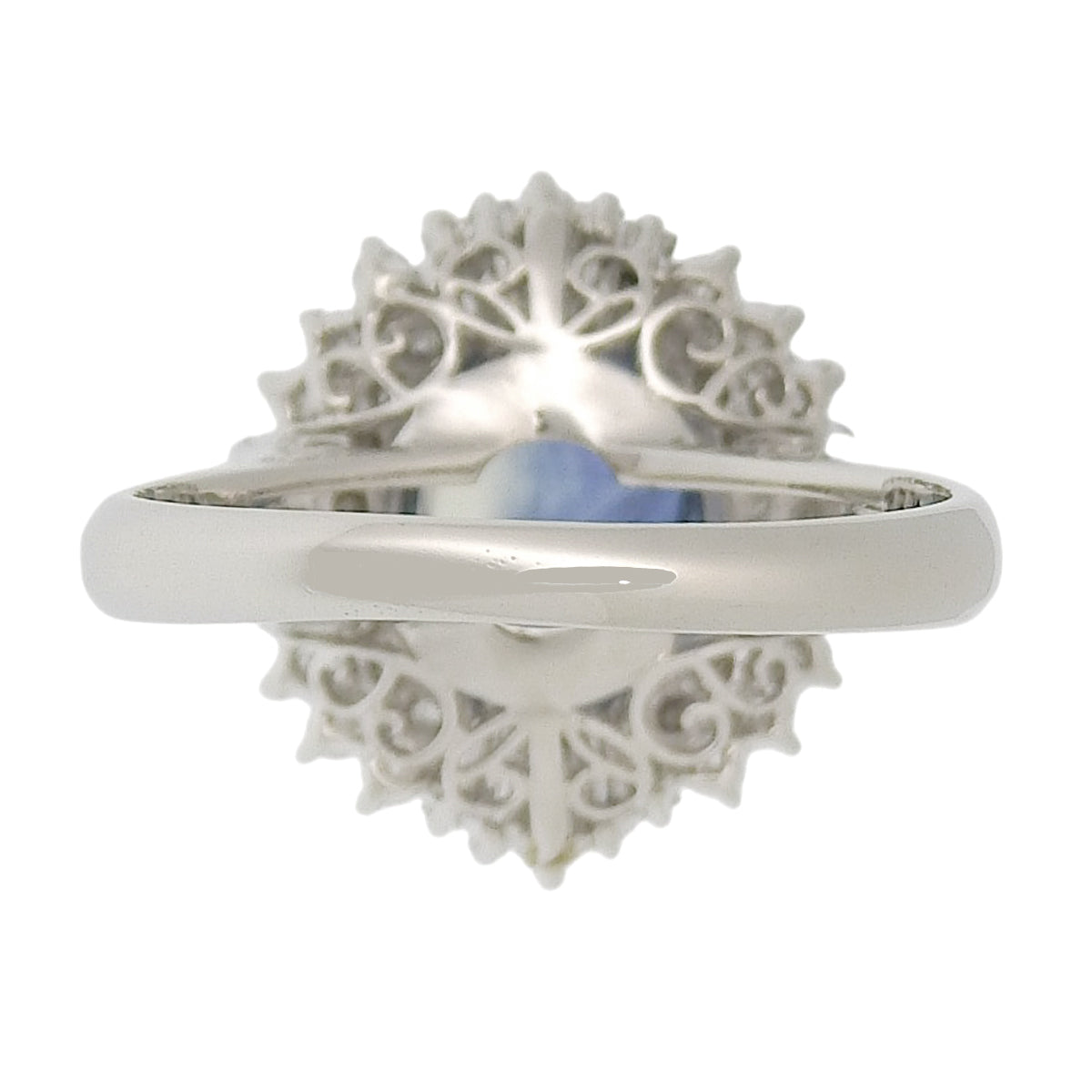 Sapphire and diamond ring, size S2.52/D0.60, platinum Pt900, 7.3g
