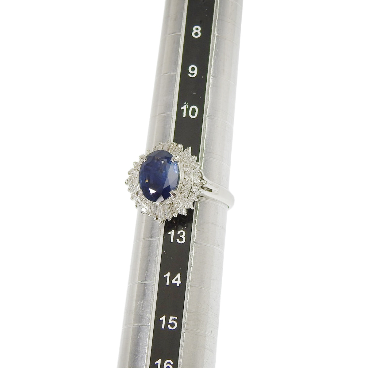 Sapphire and diamond ring, size S2.52/D0.60, platinum Pt900, 7.3g