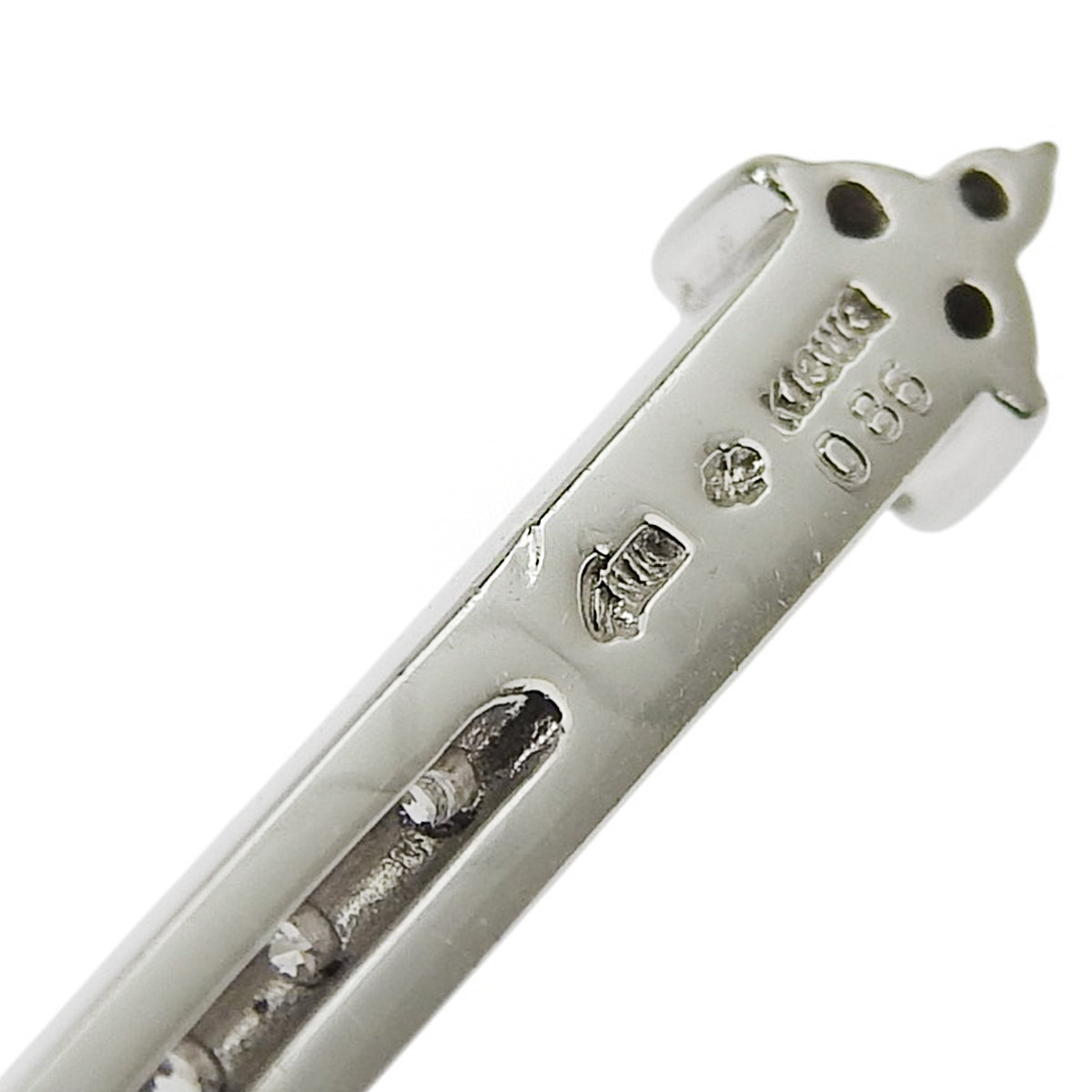 钻石十字架长项链 D0.86 白金 K18WG 12.8克