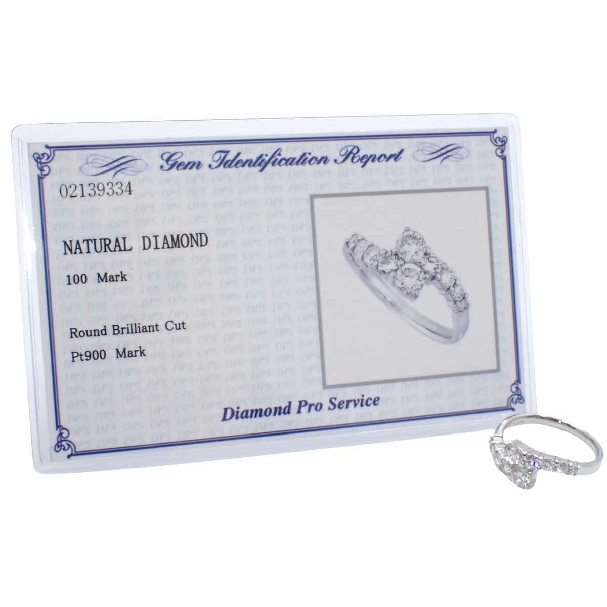 Diamond ring D1.00 Platinum Pt900 5.3g