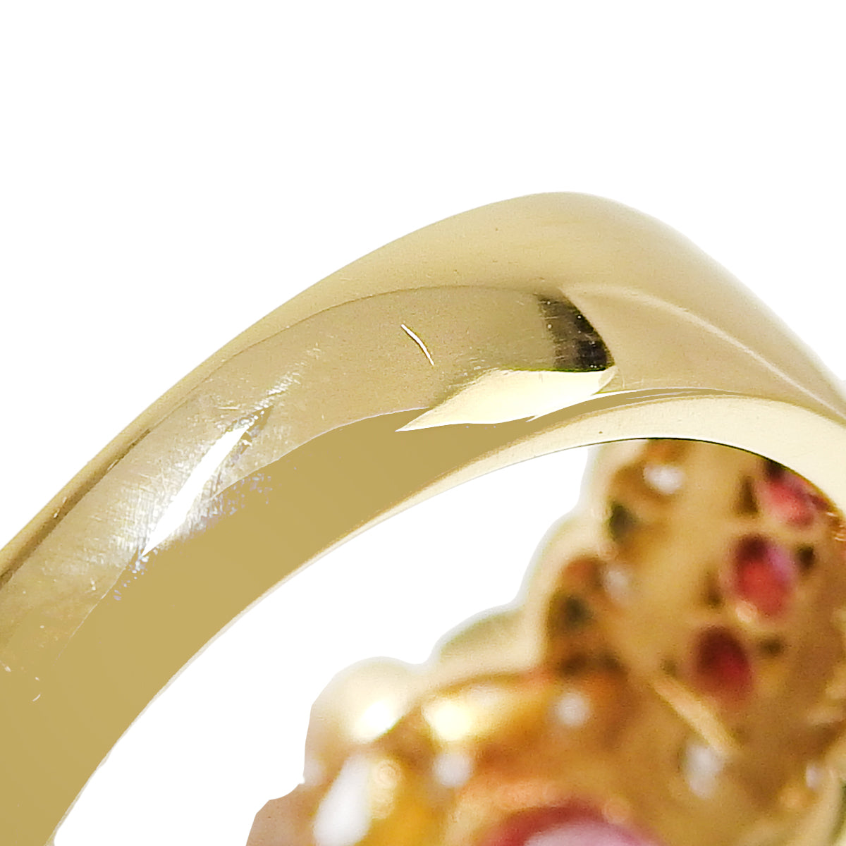 红宝石钻石花朵戒指,R0.63,0.44/D0.30,18K黄金,6.3克