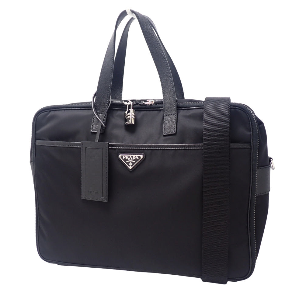 Re-Nlon ブリーフケース ナイロン サフィアーノ ブラック