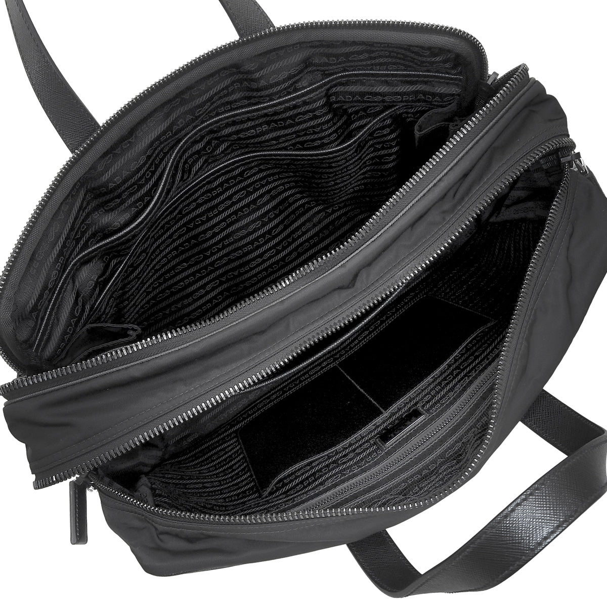 Re-Nlon ブリーフケース ナイロン サフィアーノ ブラック