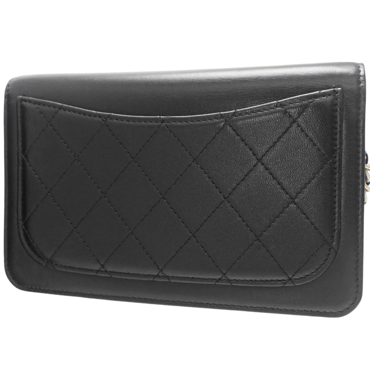 Coco Mark Icon 黑色羊皮链条钱包 AS1881