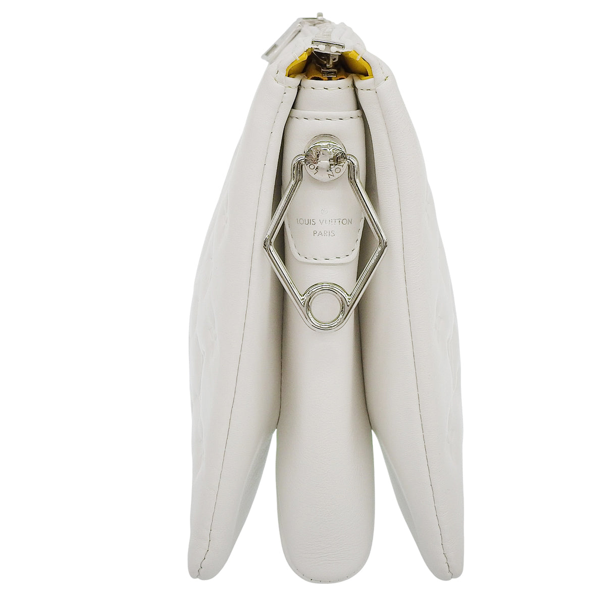 LV x YK Coussin PM Lamb Leather Bag in White and Yellow, M21619