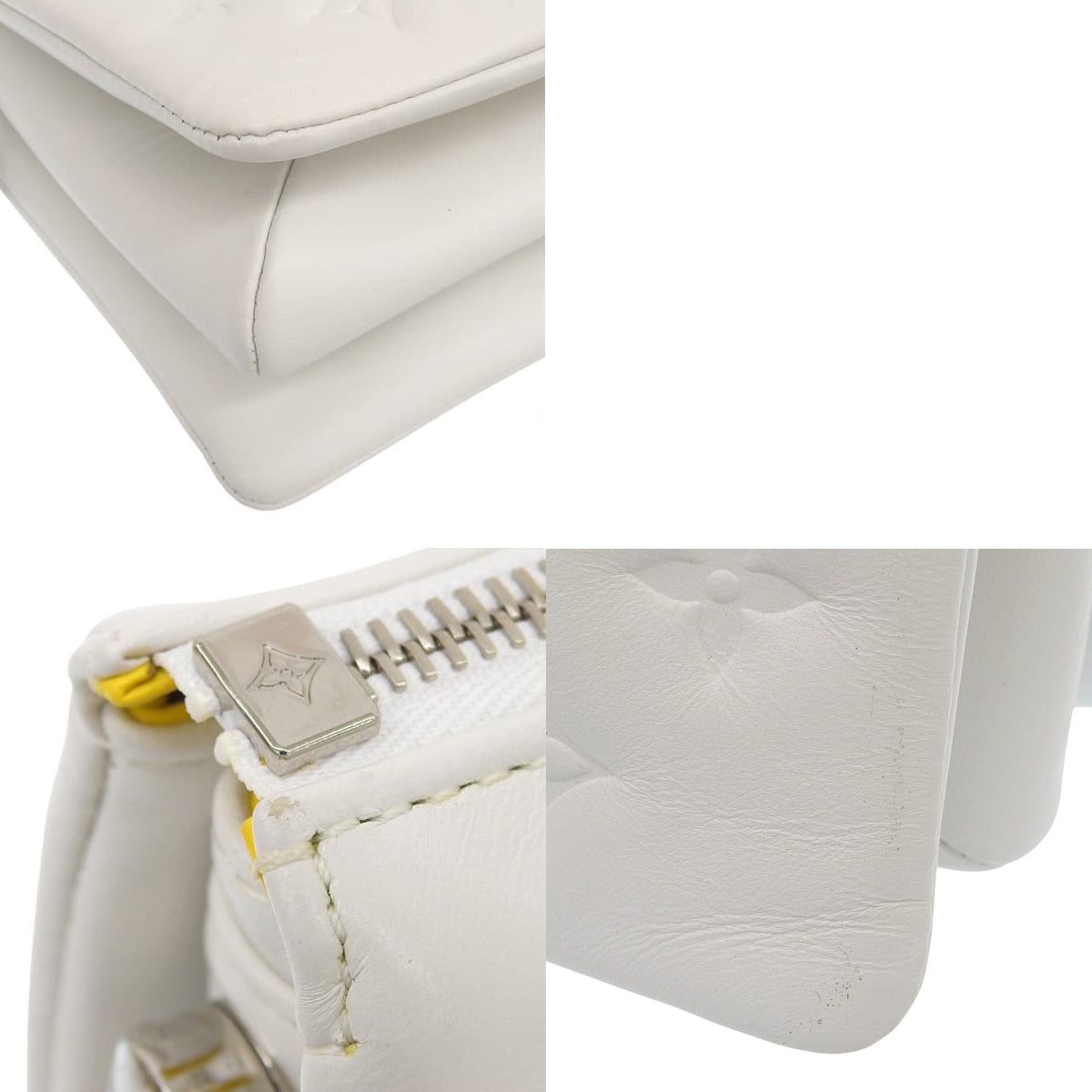 LV x YK Coussin PM Lamb Leather Bag in White and Yellow, M21619