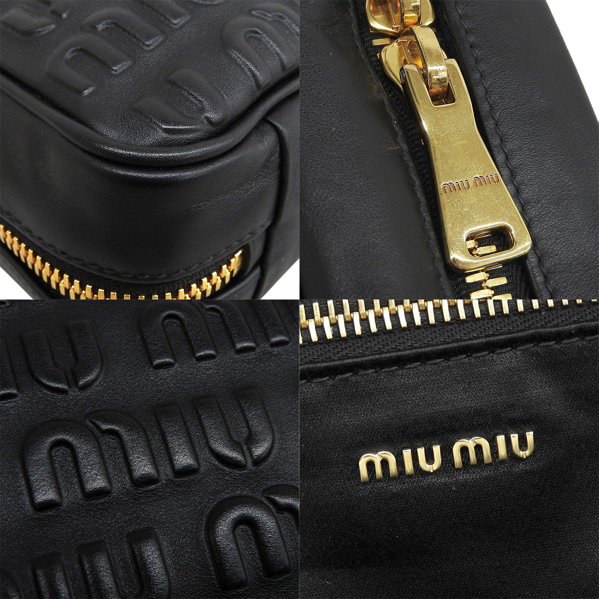 Logo Chain Shoulder Bag Leather SOFTY LOGO Black 5BB113