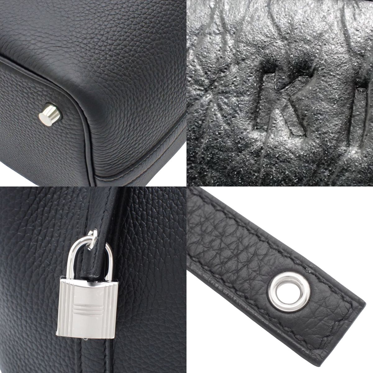 【新品】ピコタンロックPM K刻印 トリヨンクレマンス パラジウム金具 ブラック シルバー金具