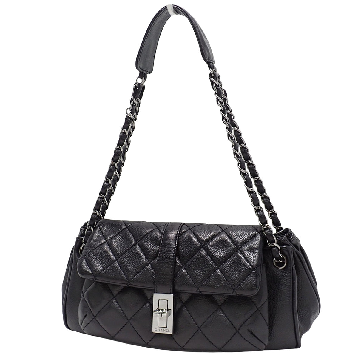 2.55/マトラッセ チェーンショルダーバッグ キャビアスキン ブラック A29901