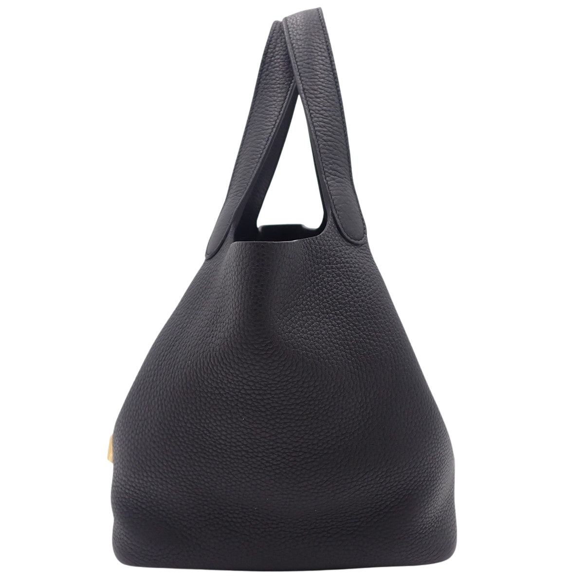 Picotin Lock MM,Taurillon Clemence皮革,黑色,金色五金件,Z刻印。