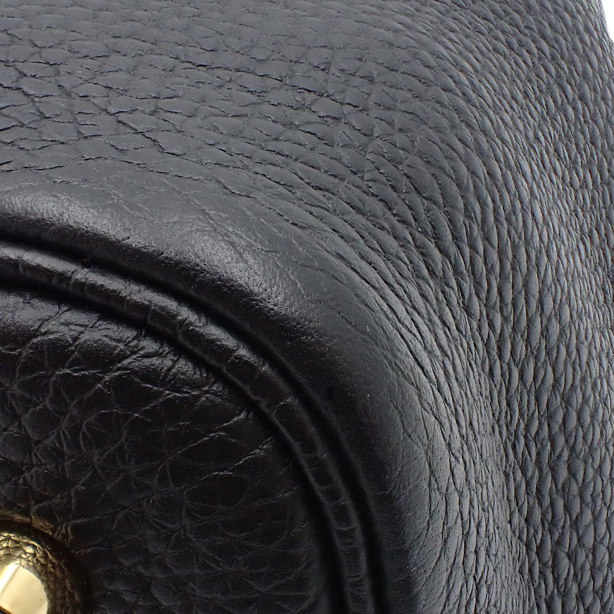 Picotin Lock MM,Taurillon Clemence皮革,黑色,金色五金件,Z刻印。