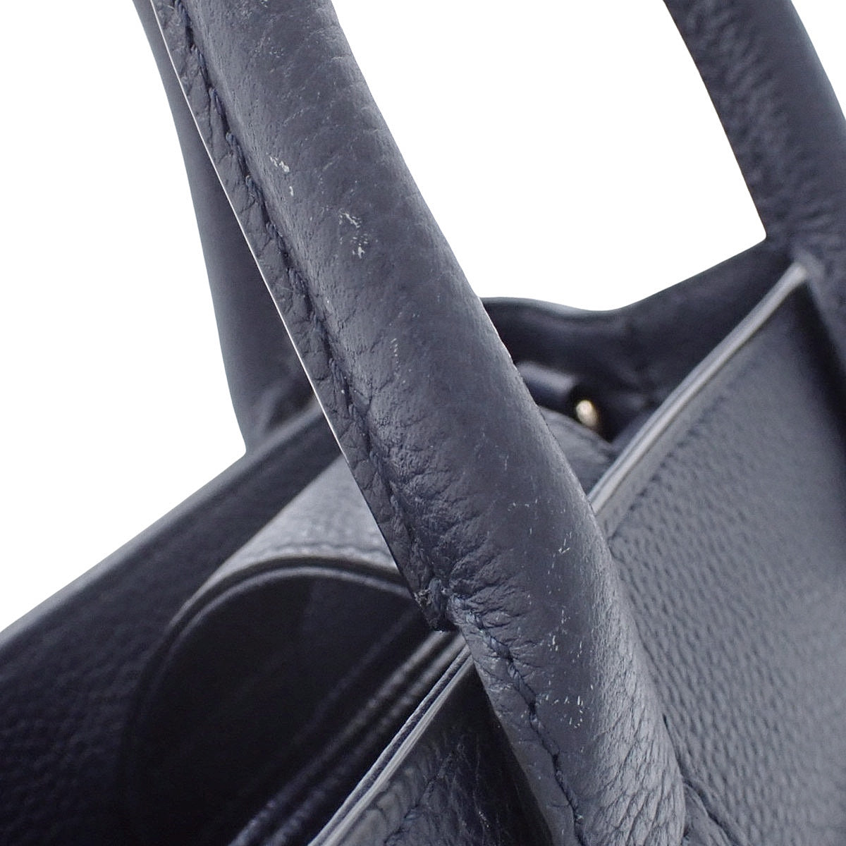 Neo Executive Tote 小号皮革海军蓝手提包 A69929