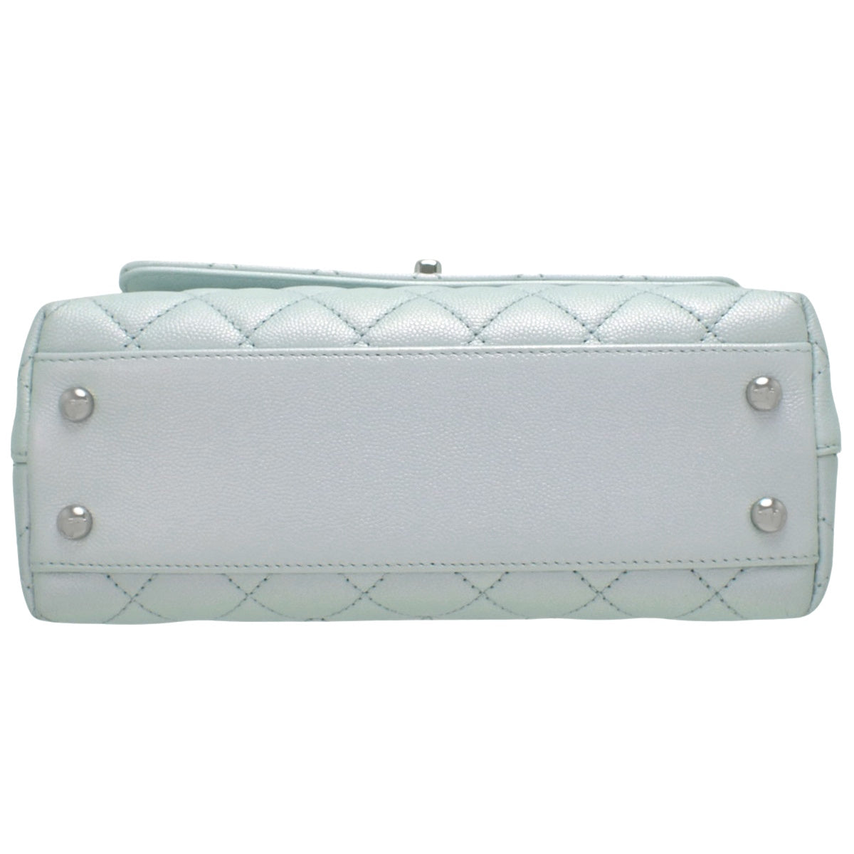 Matelasse Coco Handle XS Caviar Skin, Silver White, A92990