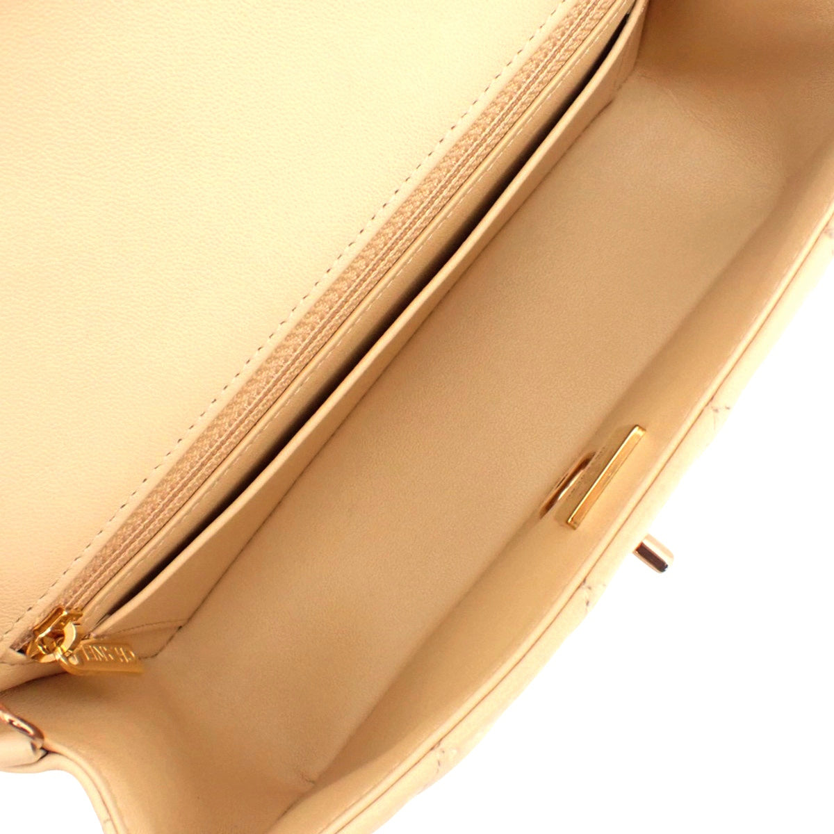 米色羊皮绗缝迷你经典手提包 A69900