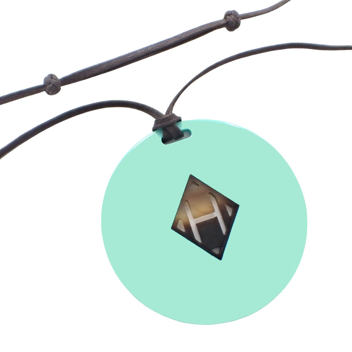 H-logo pendant, buffalo horn