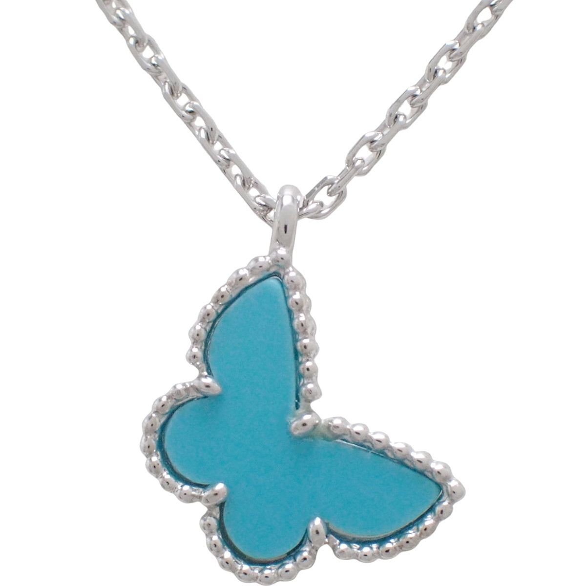 スウィートパピヨン ペンダント ターコイズ ホワイトゴールド WG