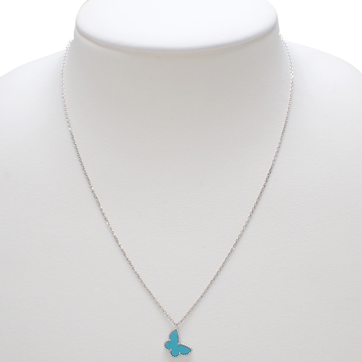 Sweet Papillon Pendant in Turquoise and White Gold