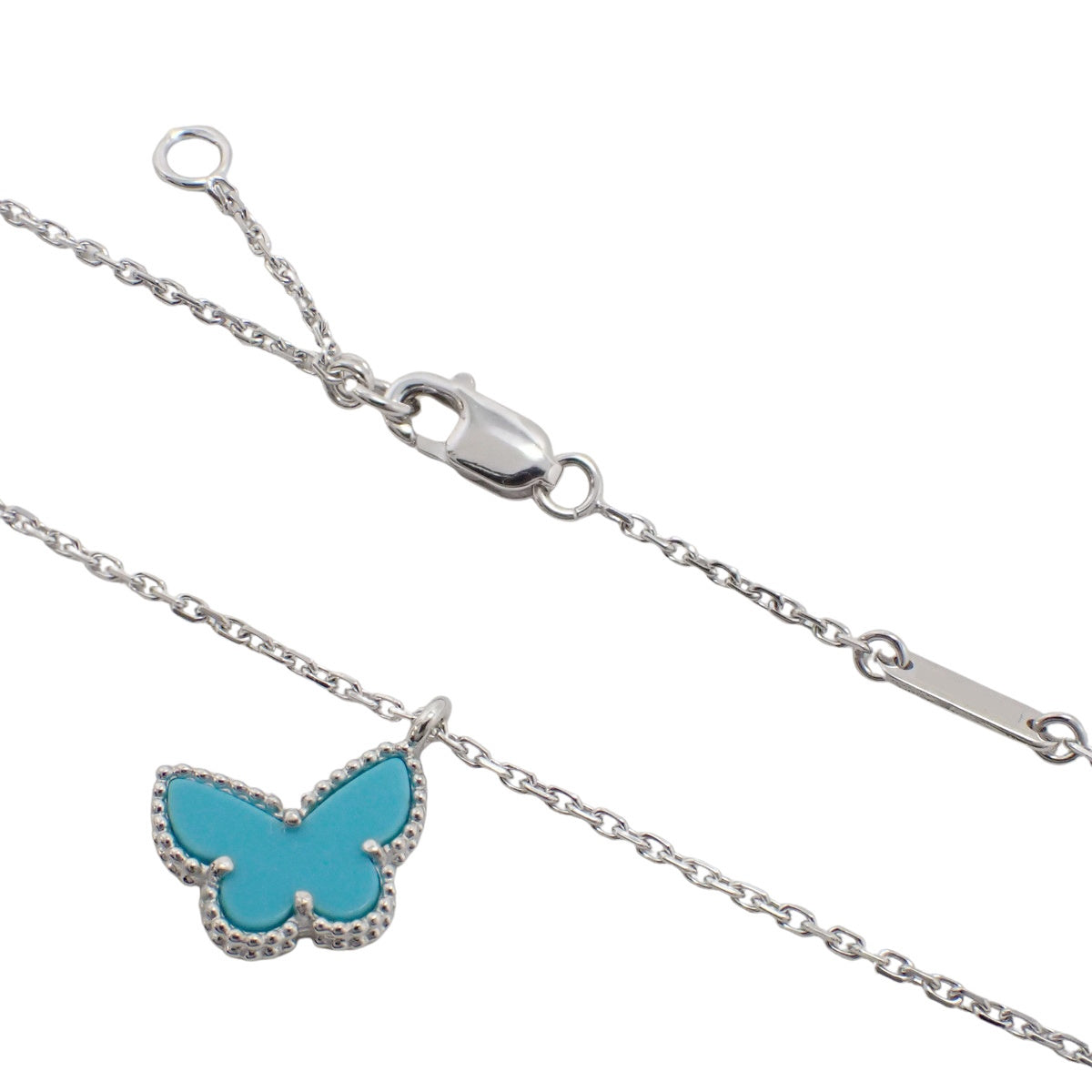 Sweet Papillon Pendant in Turquoise and White Gold