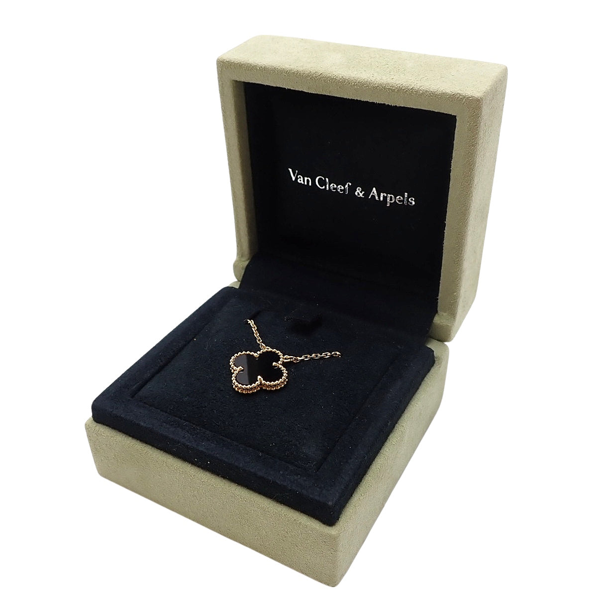 ヴィンテージ アルハンブラ ペンダント オニキス イエローゴールド K18YG アクセサリー ジュエリー クローバーモチーフ