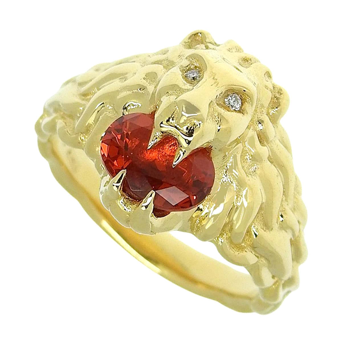 Lion Head Fire Opal/Diamond Yellow Gold 18KYG